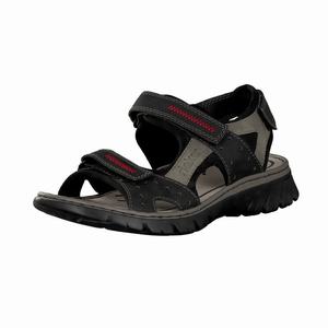 Rieker 26757-00 Sandalen Herren Schwarz | 206431-JBQ