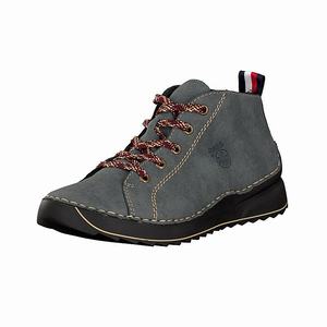 Rieker 51501-14 Schnürstiefel Damen Blau | 952470-ZSY