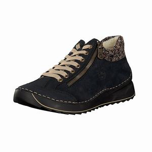 Rieker 51523-14 Schnürstiefel Damen Blau | 140529-AXU