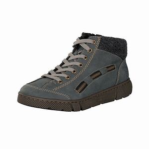 Rieker 52943-14 Schnürstiefel Damen Blau | 946802-NHM