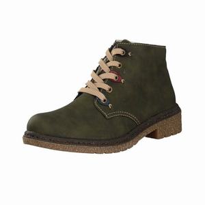 Rieker 53232-54 Schnürstiefel Damen Grün | 538124-PZJ