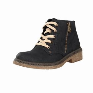 Rieker 53241-00 Schnürstiefel Damen Schwarz | 460723-QSA