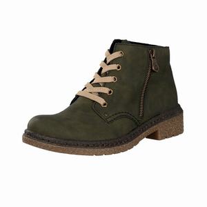 Rieker 53241-54 Schnürstiefel Damen Grün | 097136-YPS