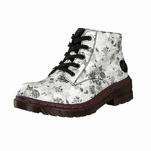 Rieker 56232-90 Schnürstiefel Damen Weiß | 419603-QRH