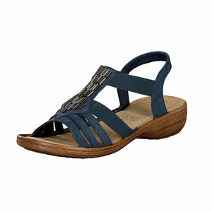 Rieker 60800-14 Sandalen Damen Blau | 698501-ONM