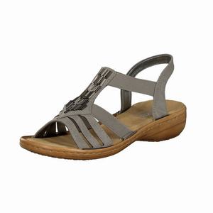 Rieker 60800-42 Sandalen Damen Grau | 405932-BJX