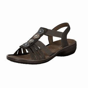 Rieker 608G9-45 Sandalen Damen Grau | 935068-CFD