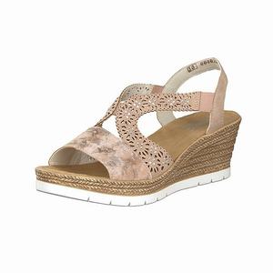 Rieker 61916-31 Wedges Damen Rosa | 450189-ZRN