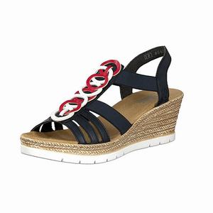 Rieker 619F6-14 Wedges Damen Blau | 628073-GOA