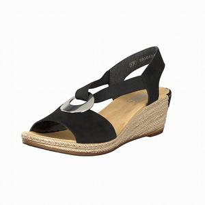 Rieker 624H6-00 Wedges Damen Schwarz | 468950-PGQ