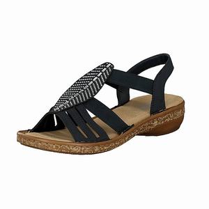 Rieker 628G6-14 Sandalen Damen Blau | 214690-BFI