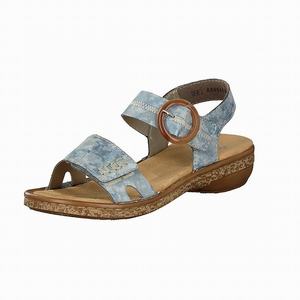 Rieker 628Z3-12 Sandalen Damen Blau | 048573-MVL