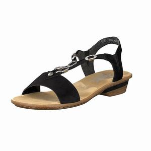 Rieker 63453-00 Sandalen Damen Schwarz | 027341-TUY