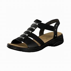 Rieker 64580-00 Sandalen Damen Schwarz | 894201-FML