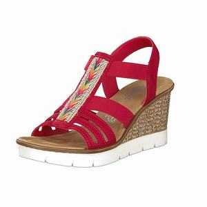 Rieker 65568-33 Wedges Damen Rot | 804319-ILZ