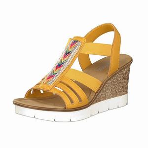 Rieker 65568-68 Wedges Damen Gelb | 401629-COF