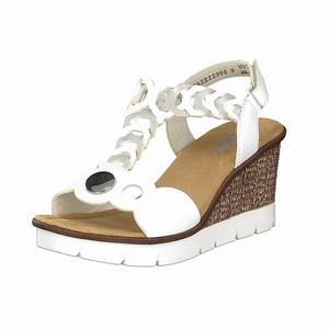 Rieker 655H4-80 Wedges Damen Weiß | 537641-UGP