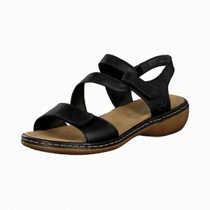 Rieker 659C7-00 Sandalen Damen Schwarz | 712360-MXE