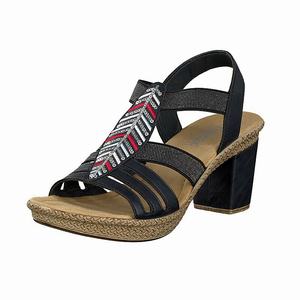 Rieker 66528-14 Sandalen Absatz Damen Blau | 851269-JBD