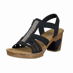 Rieker 69739-15 Sandalen Absatz Damen Blau | 470968-WPJ