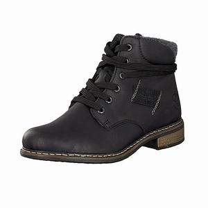 Rieker 71222-01 Schnürstiefel Damen Schwarz | 163078-EUF