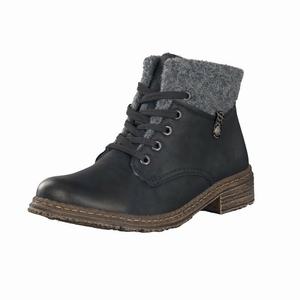 Rieker 74234-00 Schnürstiefel Damen Schwarz | 175638-URD