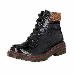 Rieker 76212-00 Schnürstiefel Damen Schwarz | 345812-BZO