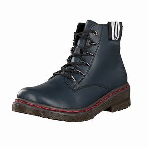 Rieker 76235-14 Schnürstiefel Damen Blau | 253914-DZA