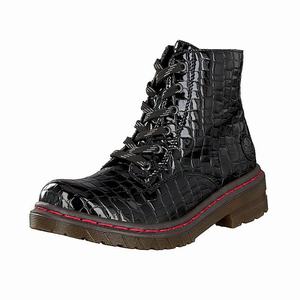 Rieker 76246-00 Schnürstiefel Damen Schwarz | 814075-ZPB