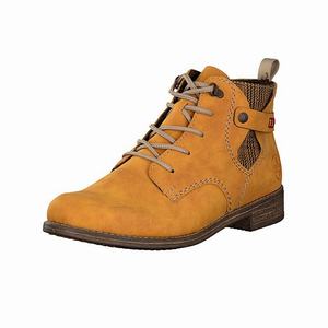 Rieker 77439-68 Schnürstiefel Damen Gelb | 509321-RDX