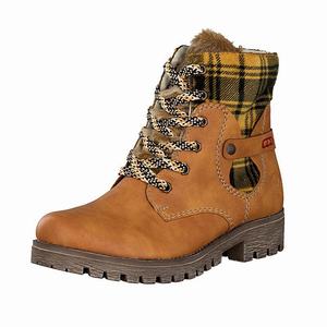 Rieker 785G1-68 Schnürstiefel Damen Gelb | 532049-CHN