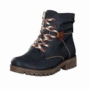 Rieker 785M4-14 Schnürstiefel Damen Blau | 127403-EMT