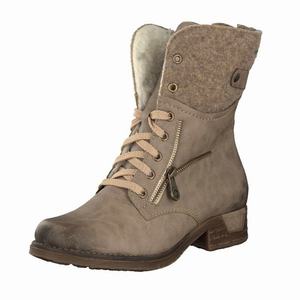 Rieker 79609-64 Schnürstiefel Damen Beige | 492135-LOW