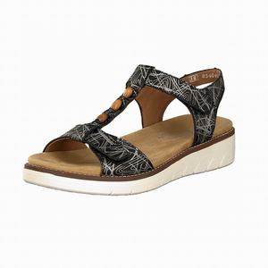 Rieker D2062-01 Sandalen Damen Schwarz | 267934-YNH