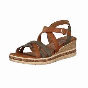 Rieker D3050-54 Wedges Damen Grün | 763485-JUD