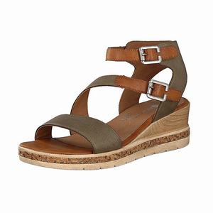 Rieker D3052-54 Wedges Damen Grün | 580793-EYQ