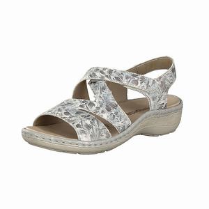 Rieker D7642-42 Sandalen Damen Silber | 038674-KAW