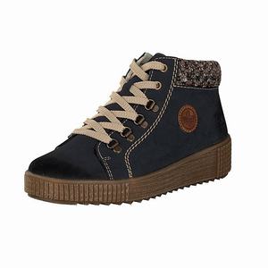 Rieker M6411-14 Schnürstiefel Damen Blau | 503418-YCV