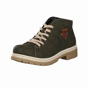 Rieker M9430-54 Schnürstiefel Damen Grün | 095146-CTW