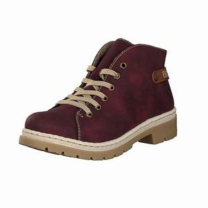 Rieker M9432-35 Schnürstiefel Damen Rot | 768195-CEY