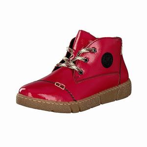 Rieker N1740-33 Schnürstiefel Damen Rot | 812504-MGE