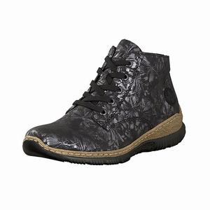 Rieker N3241-90 Schnürstiefel Damen Schwarz | 490261-HLD