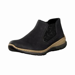 Rieker N32H8-00 Chelsea Boots Damen Schwarz | 625897-CLJ