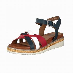 Rieker R4551-14 Plateau Sandalen Damen Blau | 203679-AUG