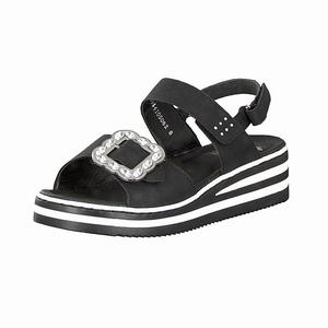 Rieker V0270-00 Plateau Sandalen Damen Schwarz | 896321-QFY