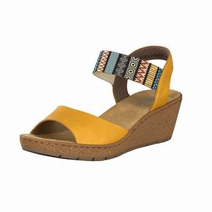 Rieker V19H4-68 Wedges Damen Gelb | 285496-OER