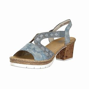 Rieker V2916-12 Sandalen Absatz Damen Blau | 397124-QNG