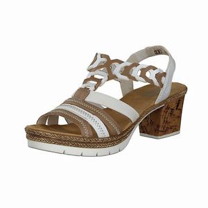 Rieker V2975-61 Sandalen Absatz Damen Beige | 971502-FMB