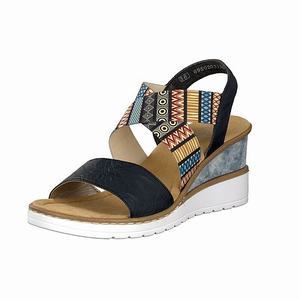 Rieker V3518-14 Wedges Damen Blau | 014789-CSV