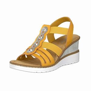 Rieker V3572-68 Wedges Damen Gelb | 624017-UCV